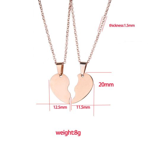 Stainless Steel Love Puzzle Necklace Set
