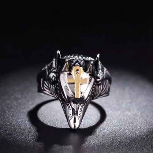 European And American Retro Punk Titanium Steel Navy Anchor Ring