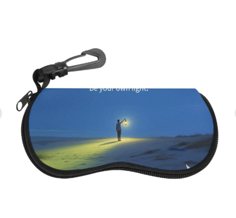 做自己的光 眼鏡盒近視鏡墨鏡盒防摔防壓高顏值高級治愈系風皮質來圖定制 可一件定制