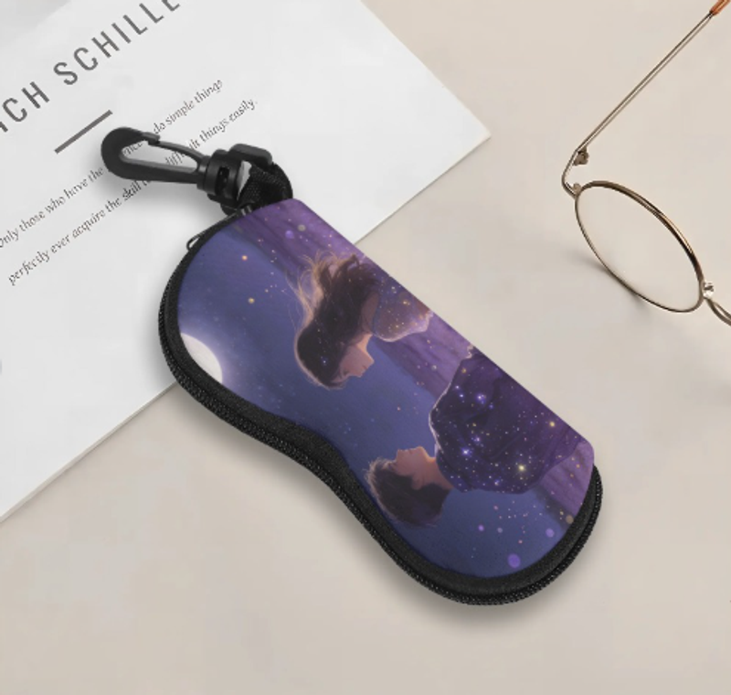 浪漫情侶星空眼鏡盒近視鏡墨鏡盒防摔防壓高顏值高級感少男少女皮質來圖定制 可一件定制