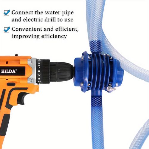 1pc Heavy Duty Metal Self-Priming Hand Electric Drill Water Pump, High Pressure Centrifugal Pump for Home Garden and Boat Use - Extra Drill Not Included