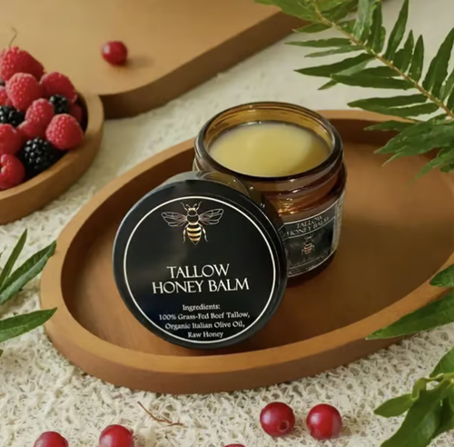 🍯Handmade Organic Grass-Fed Beef Tallow Balm with Raw Honey 🌿