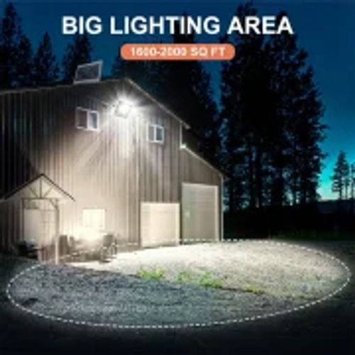 Solar Outdoor Remote Control Flood Light 6000K Bright White Light IP 54 Waterproof Solar Security Light Auto On Off Dusk to Dawn Suitable for patio, gazebo, shed, barn.