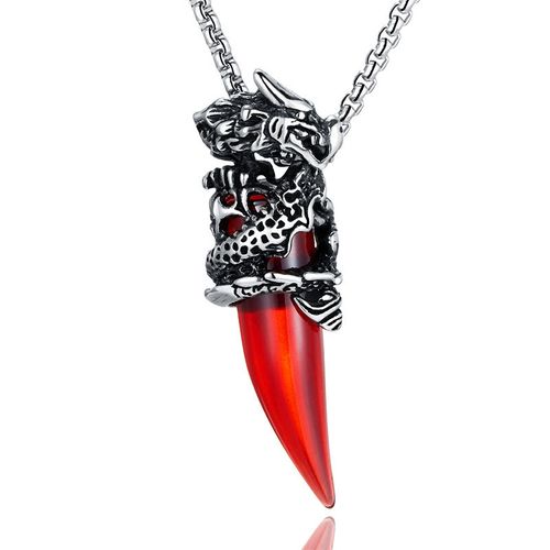 Stainless Steel Ornament Wolf Tooth Pendant Titanium Steel Necklace Men's Accessories