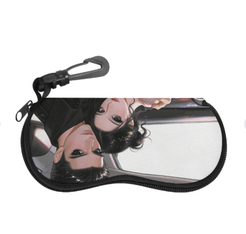 現代浪漫情侶汽車眼鏡盒近視鏡墨鏡盒防摔防壓高顏值高級感都市風皮質來圖定制 可一件定制