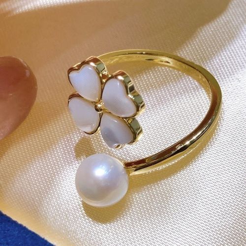 Mother-of-pearl Stud Earrings Ring Necklace