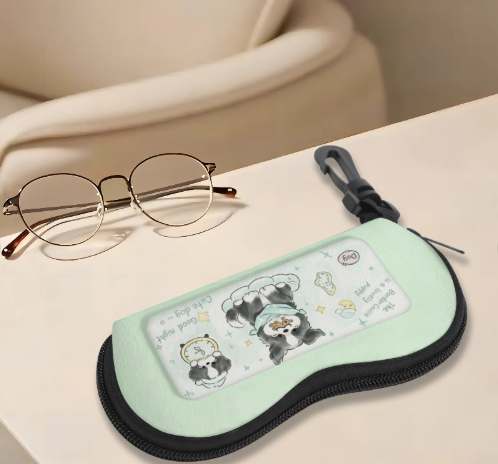 卡通邊牧眼鏡盒近視鏡墨鏡盒防摔防壓高顏值高級感兒童少女皮質來圖定制 可一件定制