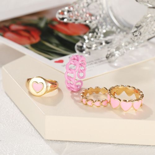 Creative Sweet Peach Heart Dripping Ring