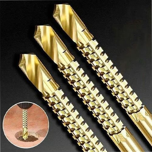 🔥🔥🔥Serrated twist head electric drill, serrated wood punching and slotting cutting, steel T-itanium coated saw, woodworking slotting drill 234 sales