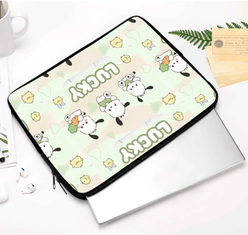 卡通手提電腦包手提單肩兩用適用蘋果 華為 小米 來圖定制 一件也可定制