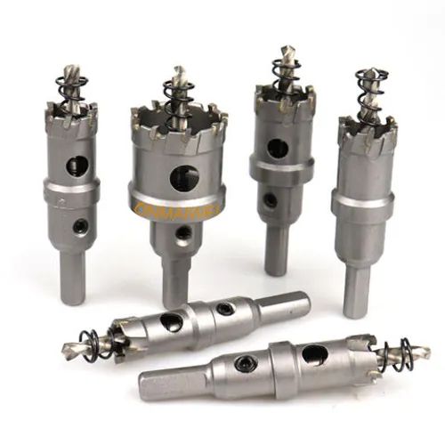 🔥 Carbide cutting tool for metal. High-speed steel titanium-coated sawtooth hole opener, aluminum plate and iron plate punching, natural color drill bit 16-35mm, 7-piece tool set 556 sales
