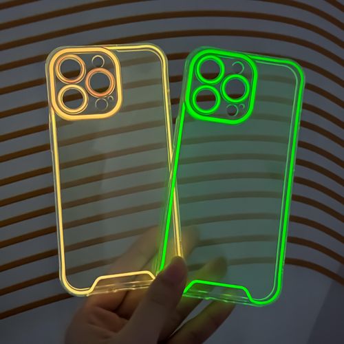 Luminous Glitter clear Phone case for iphone 17 16 15 14 13 12 Pro Max 2025 New Desgin Fluorescent Neon Phone case