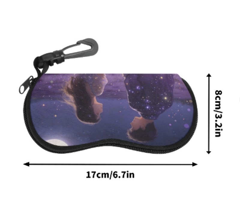 浪漫情侶星空眼鏡盒近視鏡墨鏡盒防摔防壓高顏值高級感少男少女皮質來圖定制 可一件定制