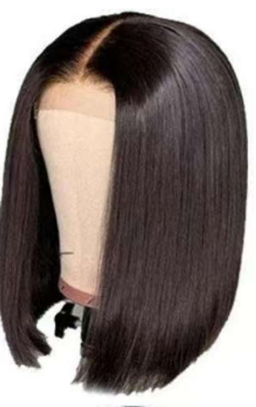 Fashion black long bobo bobo head wig female middle bangs full head set