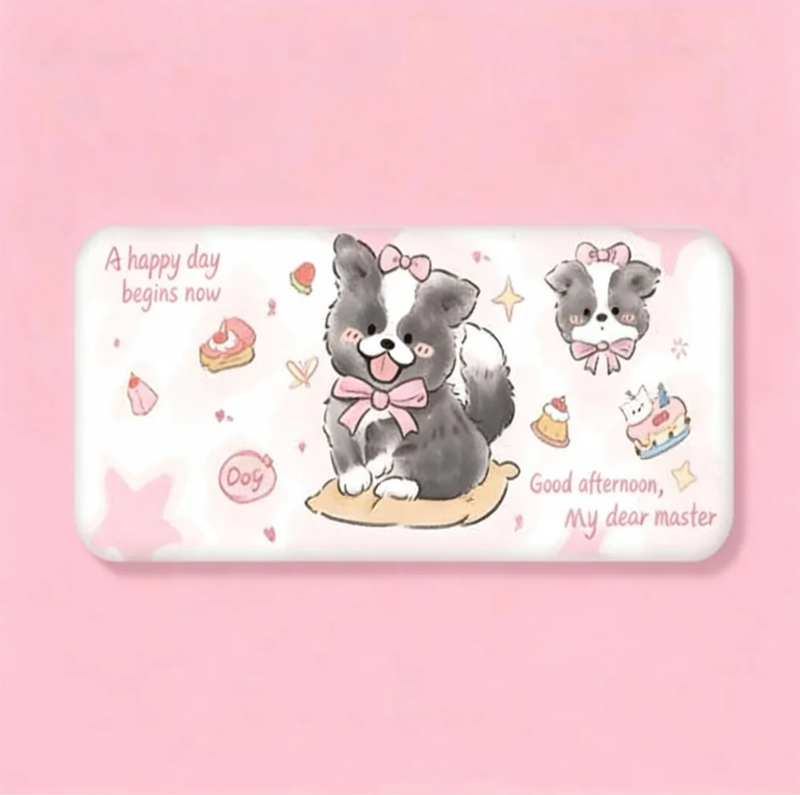 卡通邊牧眼鏡盒近視鏡墨鏡盒防摔防壓高顏值高級感兒童少女皮質來圖定制 可一件定制