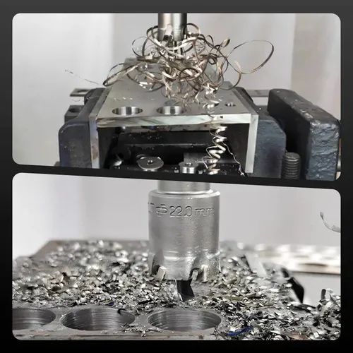 🔥 Carbide cutting tool for metal. High-speed steel titanium-coated sawtooth hole opener, aluminum plate and iron plate punching, natural color drill bit 16-35mm, 7-piece tool set 556 sales