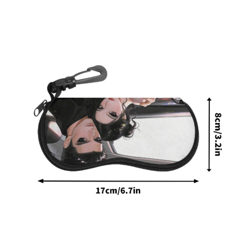 現代浪漫情侶汽車眼鏡盒近視鏡墨鏡盒防摔防壓高顏值高級感都市風皮質來圖定制 可一件定制