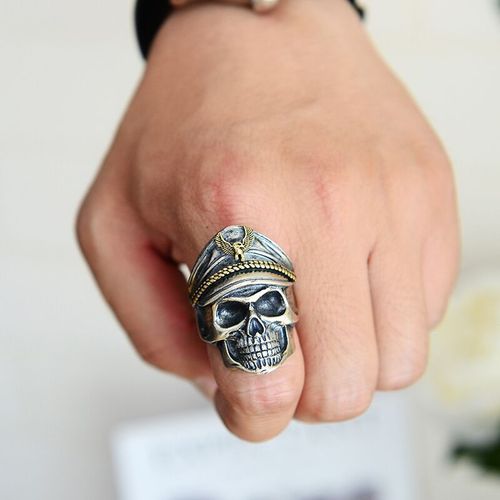 European And American Retro Punk Titanium Steel Navy Anchor Ring