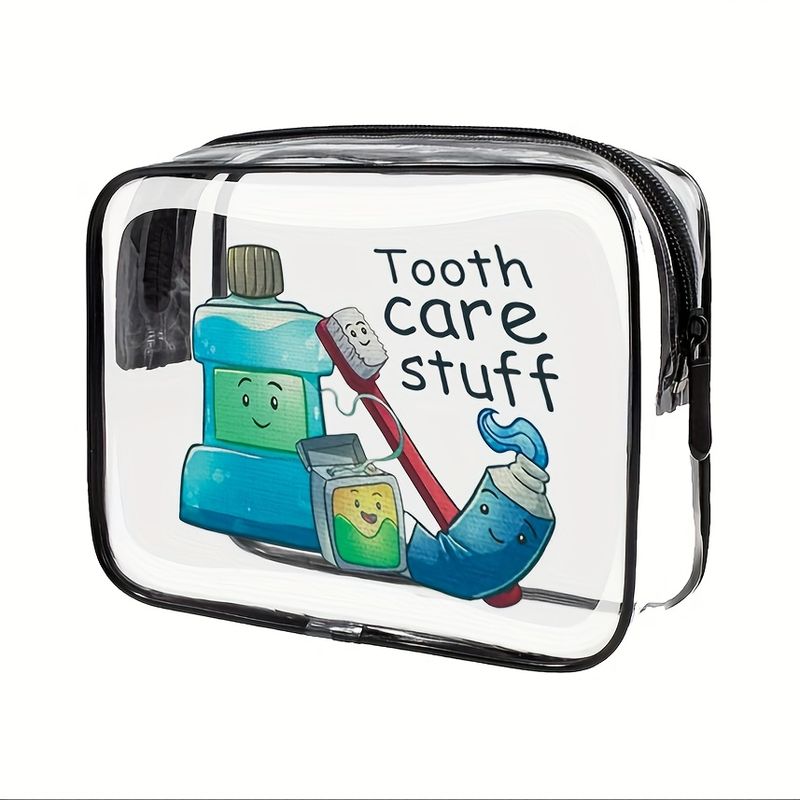 帶拉鍊閉合 大容量 易於清潔 時尚高品質女士和女孩儲物袋 高品質小袋 pvc化妝包 洗漱包 旅行便攜 tsa准入