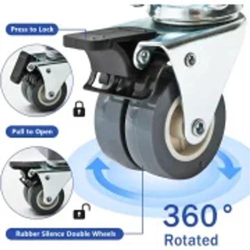 1pc Polyresin Adjustable Appliance Stand with Locking Wheels and Feet - Mobile Base Dolly for Refrigerator, Washer, Dryer - Uncharged, No Battery Required