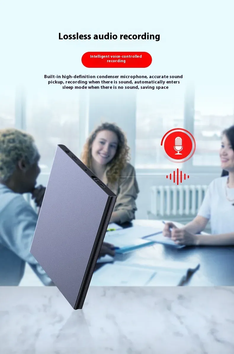 Smart Voice Recorder HD Noise Reduction Ultra-thin Portable Recorder