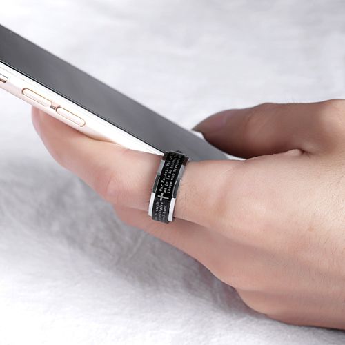 European And American Titanium Steel Ring Classic Street Hip Hop Cross Ring