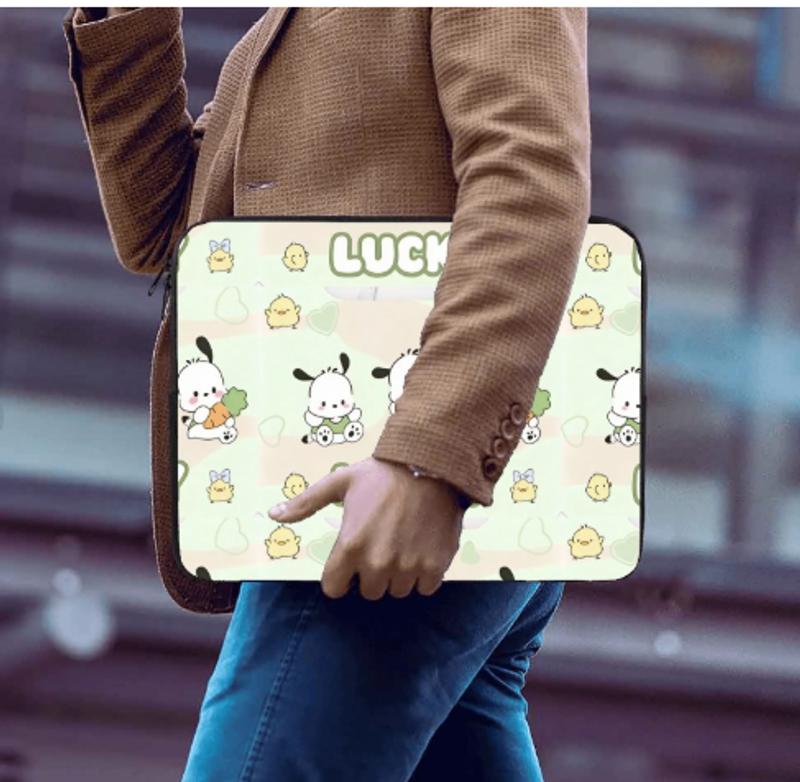 卡通手提電腦包手提單肩兩用適用蘋果 華為 小米 來圖定制 一件也可定制