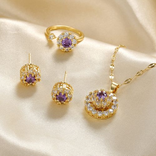 925 Silver Stud Earrings Micro Set Zircon Earrings Titanium Steel Necklace
