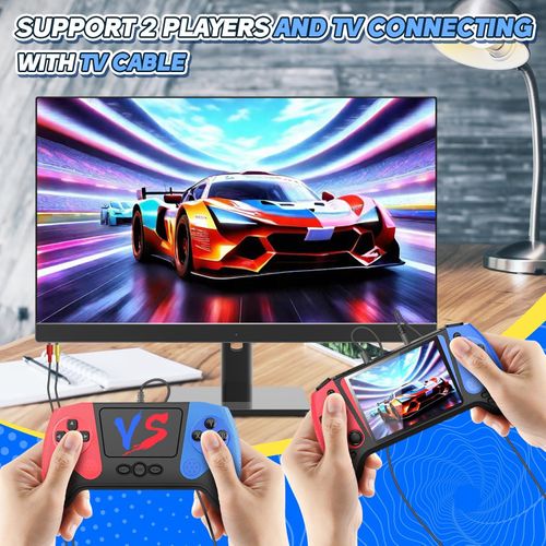Handheld Game Console, Portable Video Game Console with 500 Retro Games, 3.5HD Screen, Rechargeable Battery, Support 2 Players and Hook Up to TV