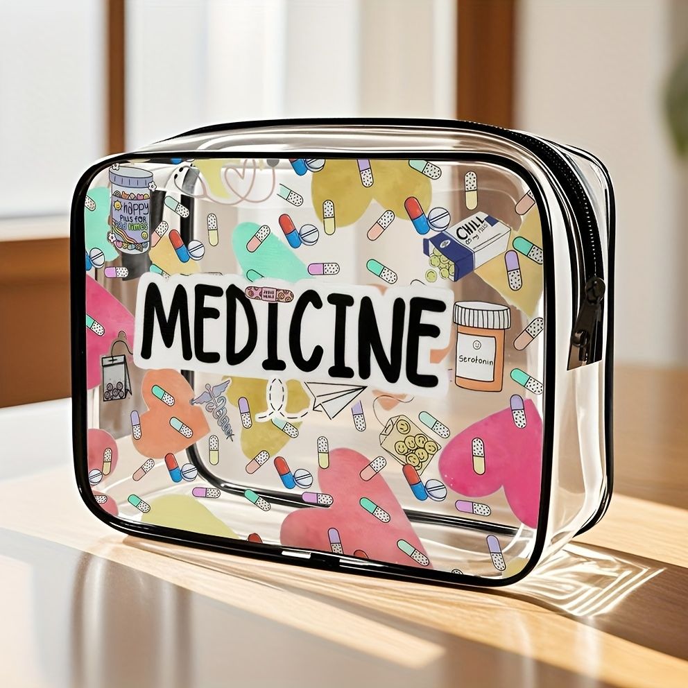 旅行化妝收納包 帶拉鍊閉合 大容量 易於清潔 時尚高品質女士和女孩儲物袋 高品質小袋 pvc化妝包 洗漱包 旅行便攜 tsa准入