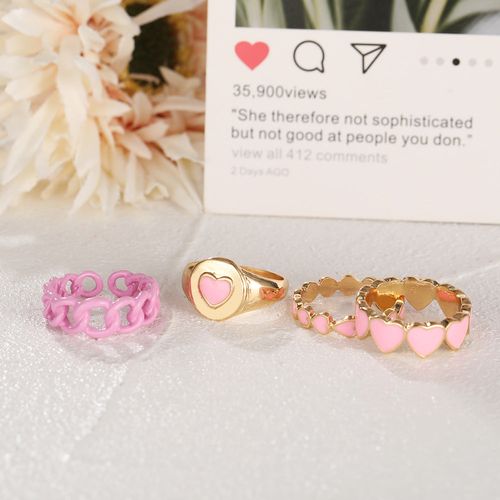 Creative Sweet Peach Heart Dripping Ring