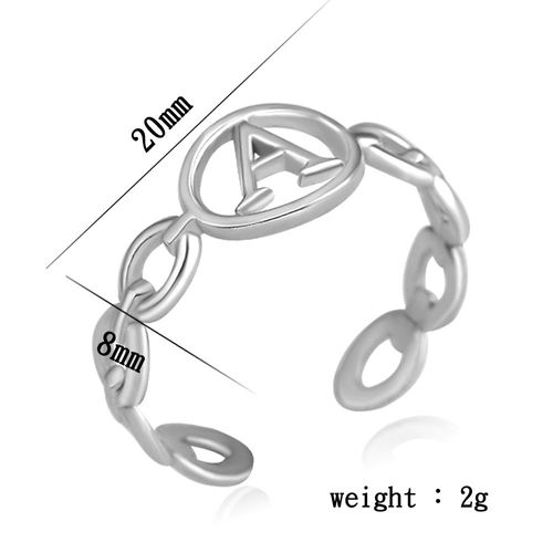 Stainless Steel Bracelet With 26 English Letters Ring Female Adjustable