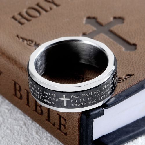 European And American Titanium Steel Ring Classic Street Hip Hop Cross Ring