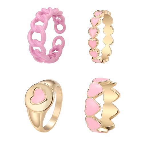 Creative Sweet Peach Heart Dripping Ring