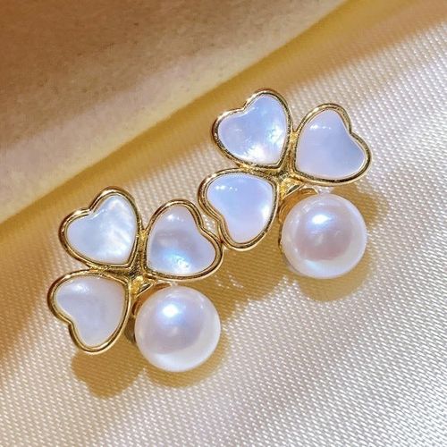 Mother-of-pearl Stud Earrings Ring Necklace