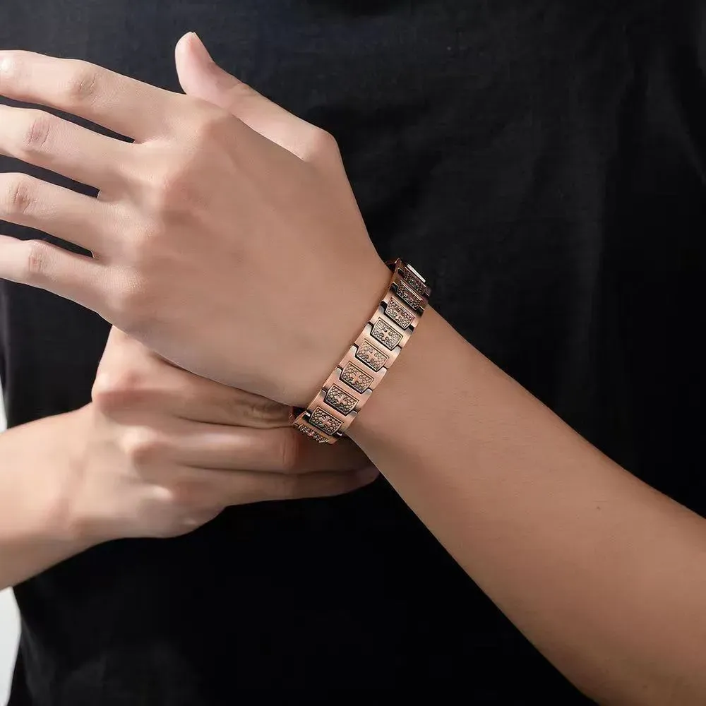 Retro Fashion Magnetic Red Copper Cross Bracelet
