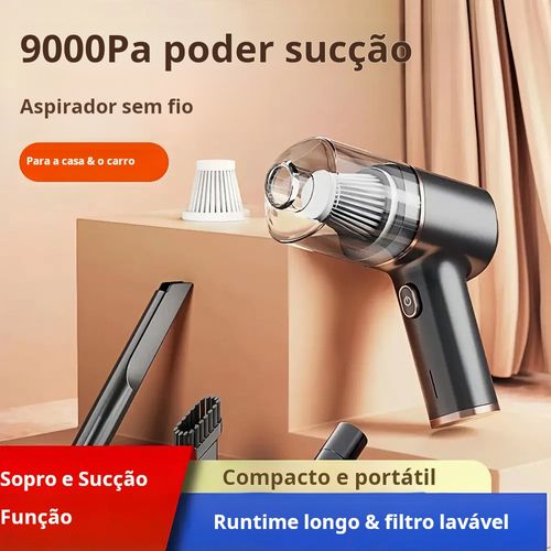 o aspirador de aspirador mais potente para um carro 4-em-1 sem fio e soprador - 120W Sucção Potente, Pulverizador de ar portátil para casa & carro, Lavanderia úmida recarregável