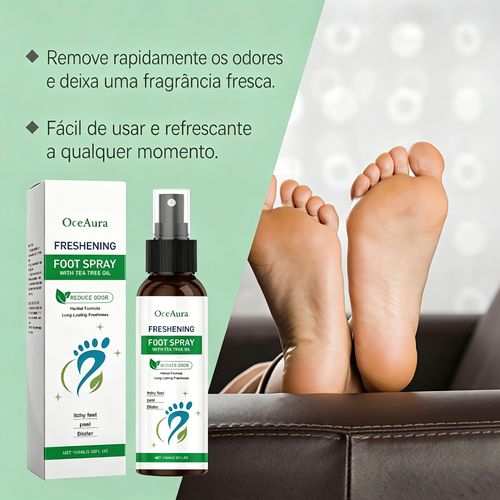 Spray Desodorizante Natural para Pés e Sapatos – Eliminador Instantâneo de Cheiros para Pés, Sapatos e Meias | Spray para Pés com Árvore do Chá Controla o Suor e Alivia o Coceira | Leve, Adequado para Viagens, Frescura Refrigerante para Uso Diário - Repara o Calcanhar