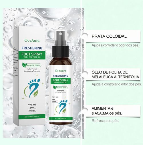 Spray Desodorizante Natural para Pés e Sapatos – Eliminador Instantâneo de Cheiros para Pés, Sapatos e Meias | Spray para Pés com Árvore do Chá Controla o Suor e Alivia o Coceira | Leve, Adequado para Viagens, Frescura Refrigerante para Uso Diário - Repara o Calcanhar