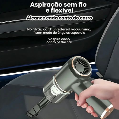 o aspirador de aspirador mais potente para um carro 4-em-1 sem fio e soprador - 120W Sucção Potente, Pulverizador de ar portátil para casa & carro, Lavanderia úmida recarregável
