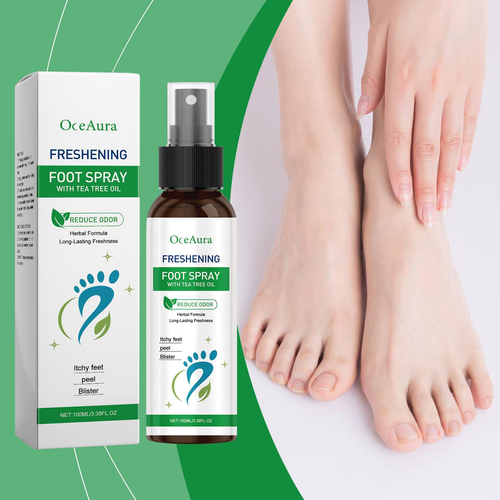 Spray Desodorizante Natural para Pés e Sapatos – Eliminador Instantâneo de Cheiros para Pés, Sapatos e Meias | Spray para Pés com Árvore do Chá Controla o Suor e Alivia o Coceira | Leve, Adequado para Viagens, Frescura Refrigerante para Uso Diário - Repara o Calcanhar