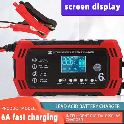 12V 6A Car Battery Charger, Forklift Battery Charger, Smart Repair Motorcycle Charger
