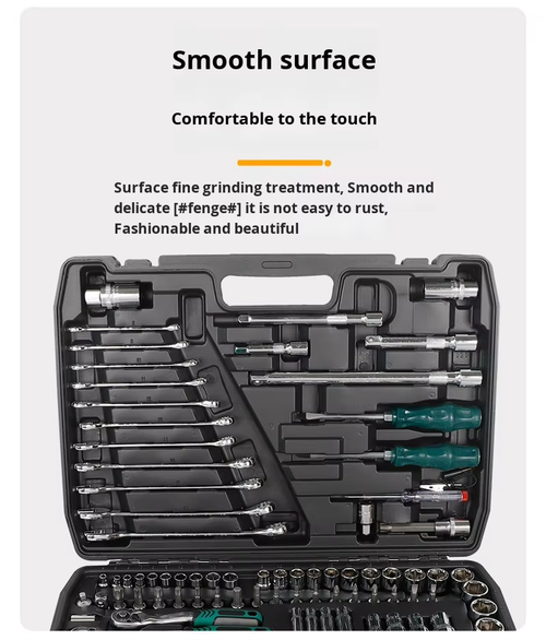 121-piece multi-purpose steel auto repair tool set, quick ratchet wrench and screwdriver set