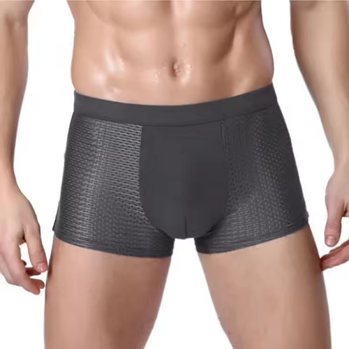 4-pack of men's ice silk mesh plus size solid color sexy breathable close-fitting underwear (165-190 lbs)