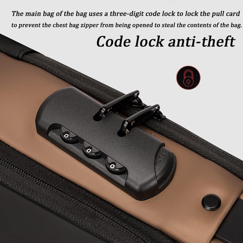 Carbon fiber streamlined anti-theft, USB charging sports waterproof anti-theft shoulder bag