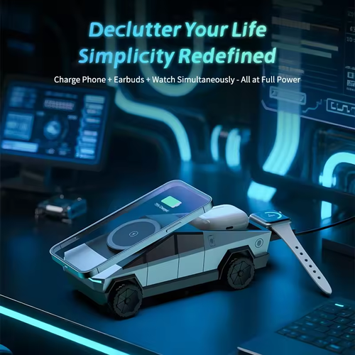 New Cybertruck Desktop Charger Multi-Function 3-in-1 Wireless Charger