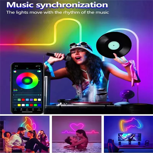 Symphony Flexible Light Strip, Smart APP Neon Light Strip with IC Running Water Light, Marco Music Voice-activated Synchronous