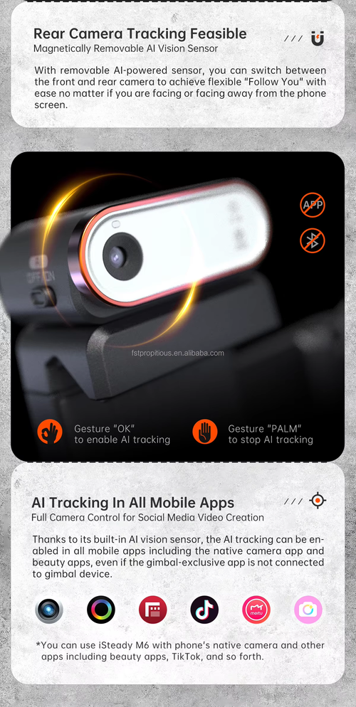 Hohem ISteady M6 Handheld Gimbal Stabilizer Selfie Tripod with Magnetic AI Vision, CCTRGB Fill Light, and 0.91 OLED Screen