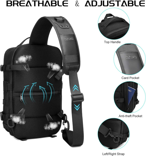 Men's Fashion Large Capacity Tactical Chest Pack - Adjustable Shoulder Crossbody Bag