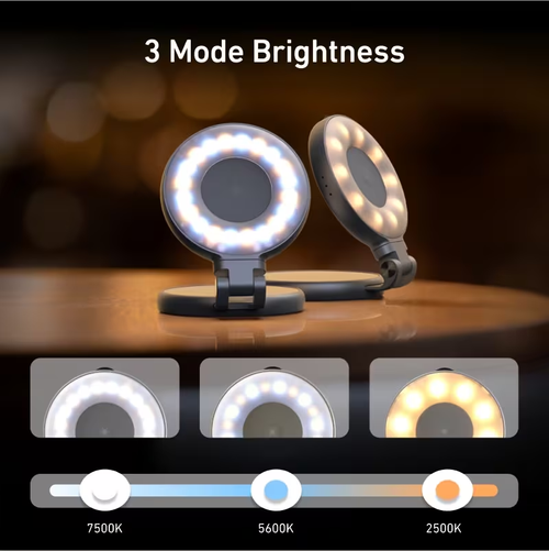 Magnetic beauty fill light for mobile phones, three-color temperature portable selfie mirror, rotating and stretchable pocket light